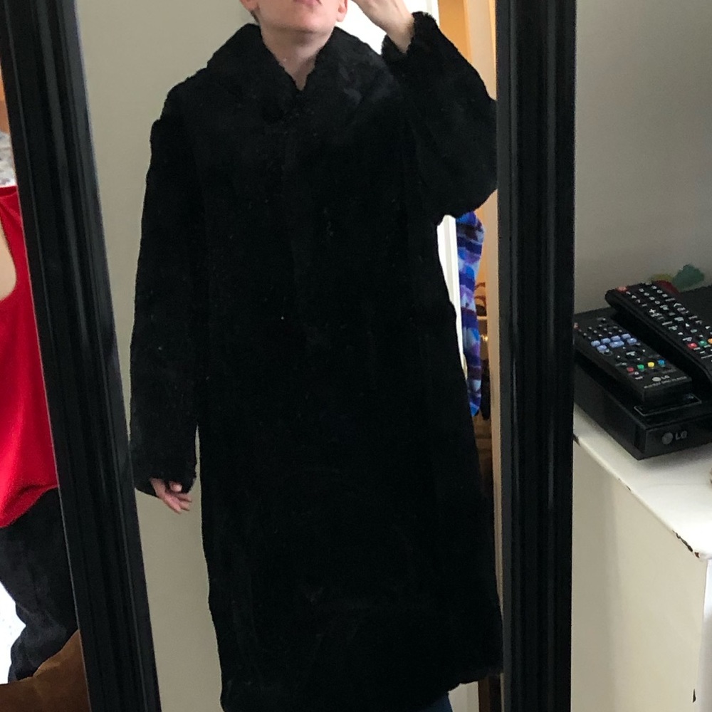 Full length rabbit fur coat